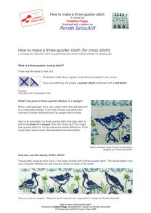 How to make a three-quarter stitch (for cross stitch)