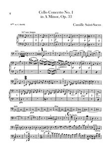 Partition violoncelles / Basses, violoncelle Concerto No.1, A Minor