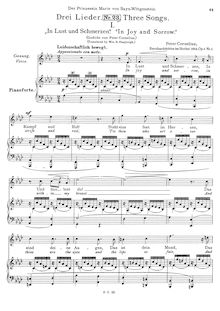 Partition complète, Liebeslieder, 3 Lieder (?), Cornelius, Peter