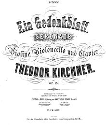 Partition de piano, Ein Gedenkblatt, Op.15, Kirchner, Theodor