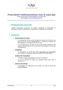 Prescription médicamenteuse chez le sujet âgé (2) - Prescripteur occasionnel - protocoles sur ordonnance (2)