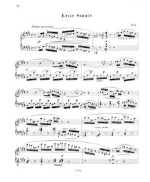 Partition complète, Piano sonata No.1 en C♯ minor, Op.6, Scharwenka, Xaver