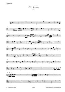 Partition ténor (alto clef), Sonata à 4, Cima, Giovanni Paolo