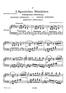 Partition complète, Spanish Serenade, Op.37, Grünfeld, Alfred