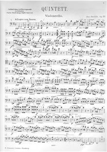 Partition violoncelle, corde quintette No.2 en G major, Op.77, G major