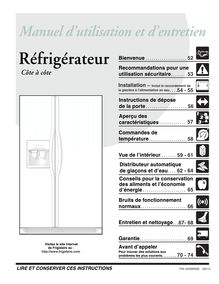 Notice Réfrigérateur Frigidaire  FRS23X3AQ0