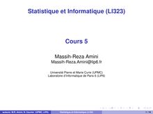 Statistique et Informatique (LI323) Cours 5