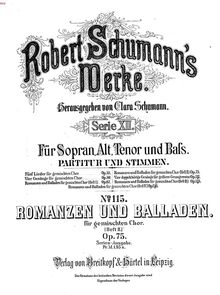 Partition complète, Romanzen und Balladen, Op.75, Schumann, Robert