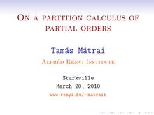 On a partition calculus of partial orders