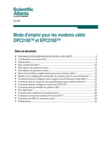 User s Guide, Consumer - DPC2100 and EPC2100 Cable Modem