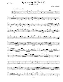 Partition violoncelles, Symphony No.1, C major, Rondeau, Michel