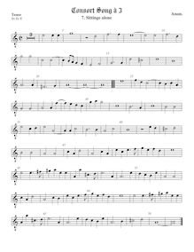 Partition ténor viole de gambe (octave aigu clef), chansons pour 3 violes de gambe par Anonymous