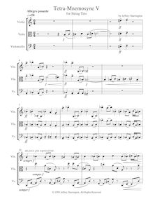 Partition complète, Tetra-Mnemosyne V, String Trio No.5, Harrington, Jeffrey Michael