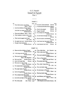 Partition complète, Israel en Egypt (Exodus), Handel, George Frideric par George Frideric Handel