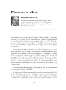LLORTHODOXIE ET LA RUSSIE François G. DREYFUS Depuis 998, date du ...