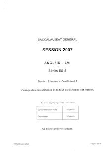 Sujet du bac S 2007: Anglais LV1