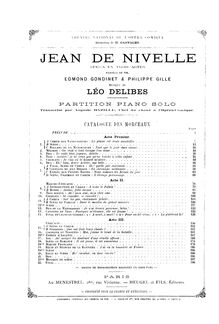 Partition complète, Jean de Nivelle, Opéra en trois actes, Delibes, Léo par Léo Delibes