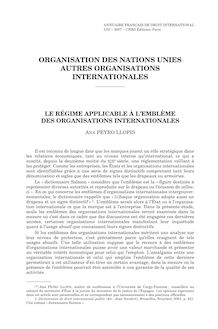 Le régime applicable à l’emblème des organisations internationales - article ; n°1 ; vol.53, pg 515-534
