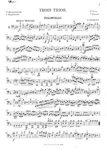 Partition violoncelle, 3 corde trios, Op.13, 3 trios concertants et faciles