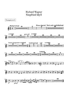 Partition trompette (en C), Siegfried Idyll, Wagner, Richard