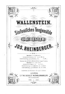Partition complète, Symphony No.1, Wallenstein, D minor, Rheinberger, Josef Gabriel