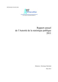 Rapport annuel de l Autorité de la statistique publique 2011