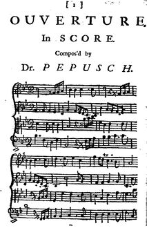 Partition complète, Ouverture to pour Beggar s opéra, Bb, Pepusch, John Christopher