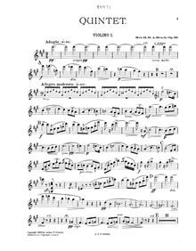 Partition violon 1, Piano quintette, Quintet in F-sharp minor for Piano and Strings