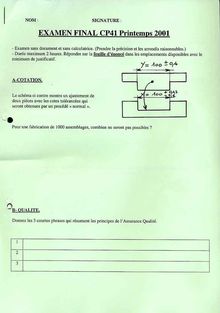 UTBM 2001 cp41 methodologie de conception genie mecanique et conception semestre 2 final