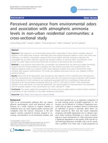 Perceived annoyance from environmental odors and association with atmospheric ammonia levels in non-urban residential communities: a cross-sectional study