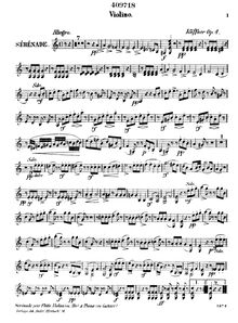 Partition de violon, Serenade pour flûte, violon et Piano, Op.4