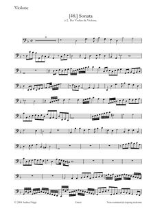 Partition grande viole (violoncelle), Sonata à , violon e grande viole