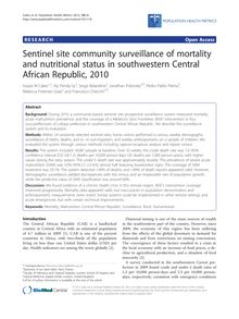 Sentinel site community surveillance of mortality and nutritional status in southwestern Central African Republic, 2010