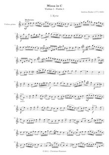 Partition violons I, Messe en C-Dur, Rieder, Ambros