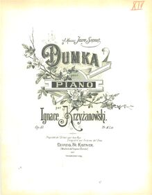 Partition complète, Dumka, Op.53, Krzyżanowski, Ignacy