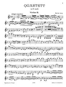 Partition violon 2, corde quatuor en D minor, String Quartet No.3?