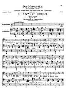 Partition 2nd version (published as Op.92 No.1), Der Musensohn, D.764 (Op.92 No.1)