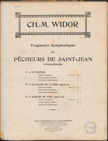 Partition complète, Les pêcheurs de Saint-Jean, Scènes de la vie maritime en quatre actes par Charles-Marie Widor