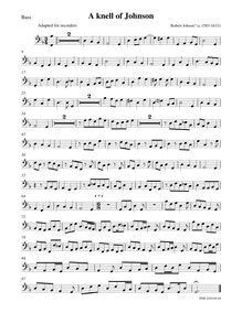 Partition basse enregistrement , A Knell of Johnson, G minor, Johnson, Robert