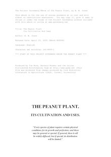The Peanut Plant - Its Cultivation And Uses