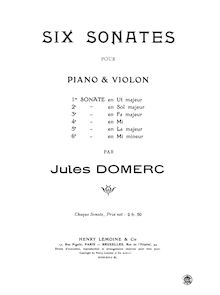 Partition Sonata 6 partition de piano, 6 sonates pour Piano et violon