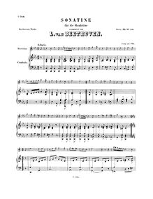 Partition complète, Sonatina pour mandoline et clavecin, WoO 43a