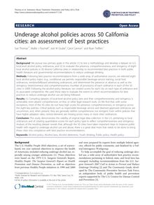 Underage alcohol policies across 50 California cities: an assessment of best practices