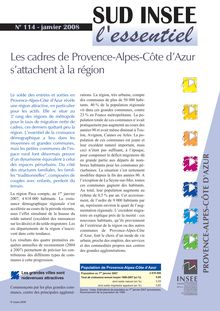 Les cadres de Provence-Alpes-Côte d Azur s attachent à la région 