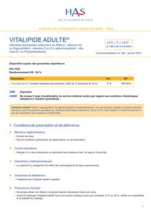 VITALIPIDE - VITALIPIDE ADULTE® - SRH