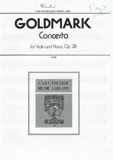 Partition violon solo , partie, violon Concerto, Op.28, Goldmark, Carl