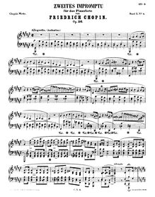 Partition complète, Impromptu No.2, F♯ major, Chopin, Frédéric