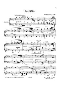 Partition complète, Nocturne, Op.26, Indy, Vincent d 