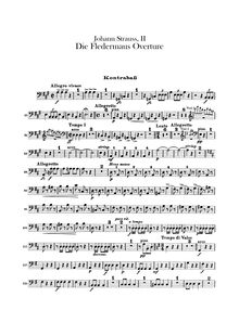 Partition Basses, Die Fledermaus, Operetta en 3 acts, The Bat, Strauss Jr., Johann