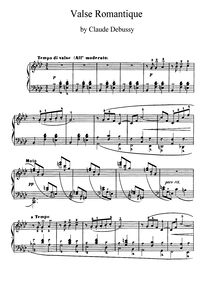 Partition complète, Valse Romantique, Debussy, Claude